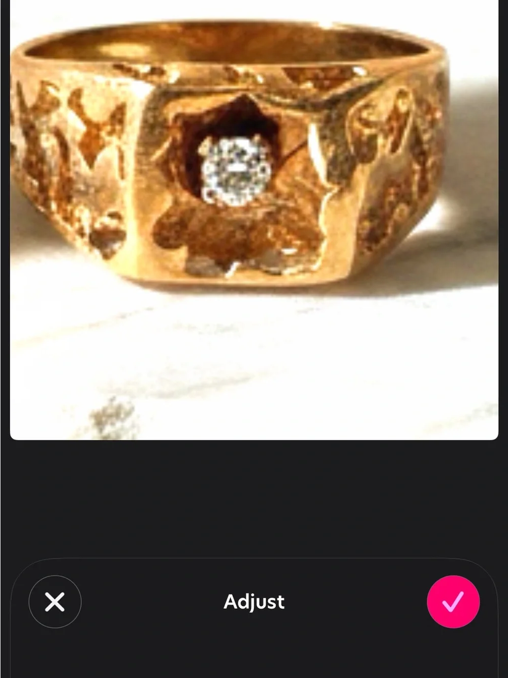 Men’s Vintage 14K Yellow Gold Diamond Nugget Ring Size 8 5.1g 0.35ct